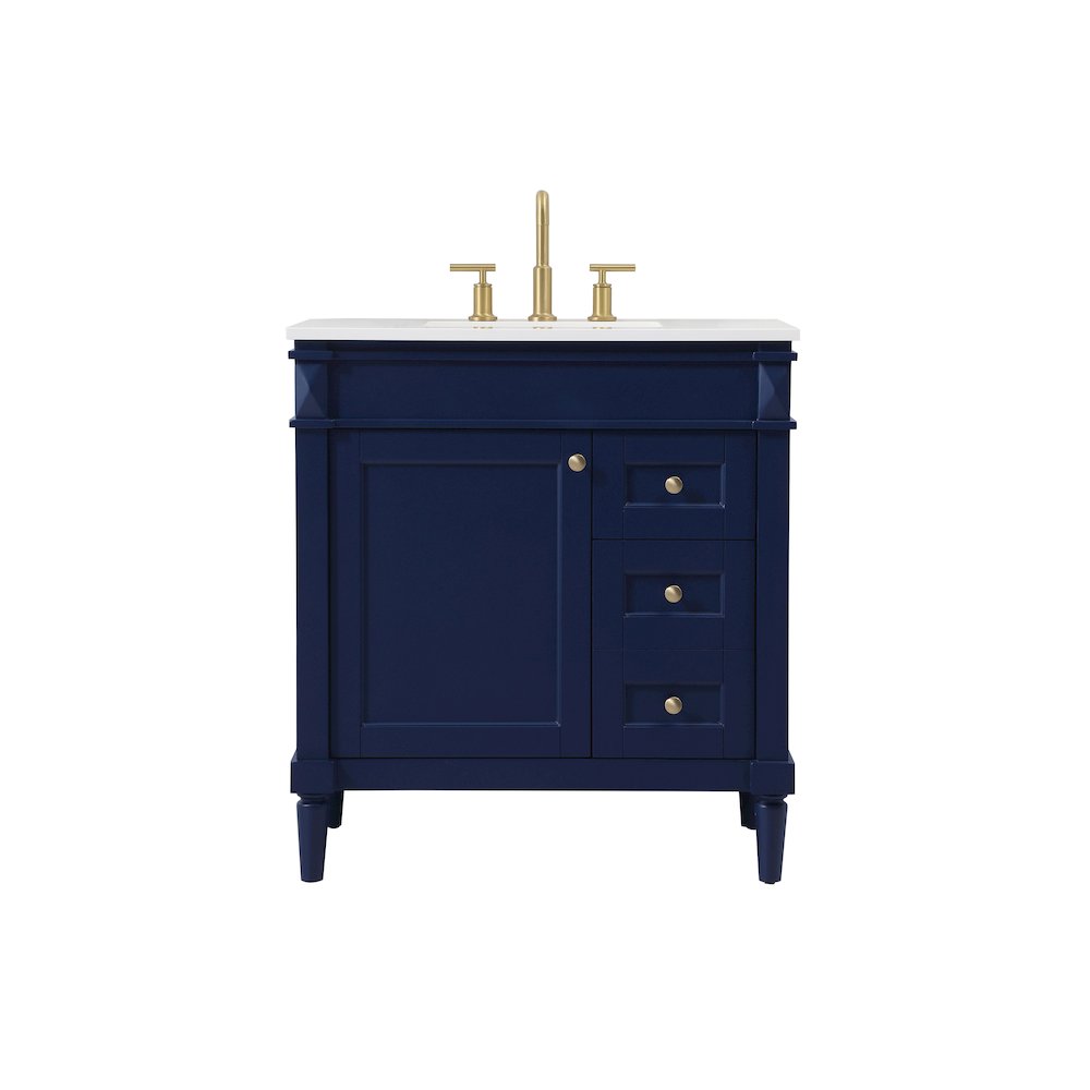 32 inch Single bathroom vanity in blue