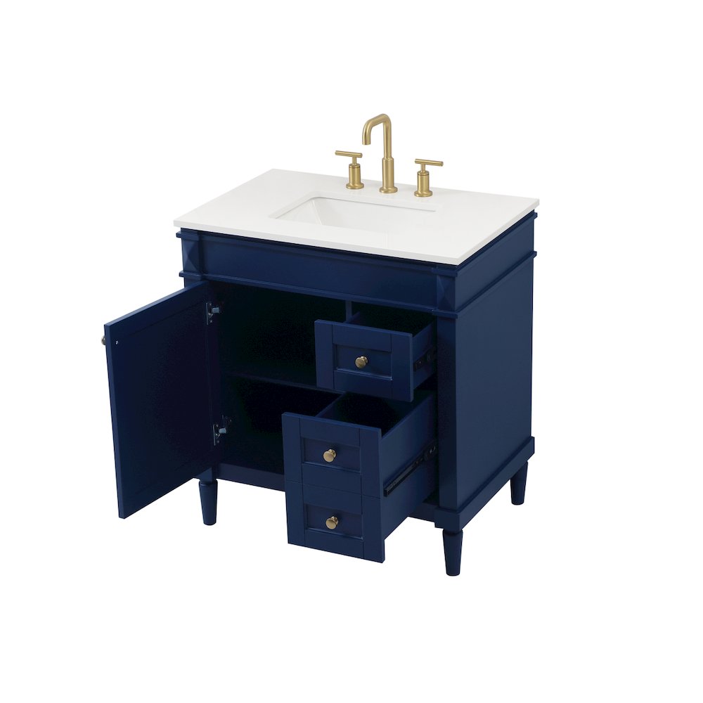 32 inch Single bathroom vanity in blue
