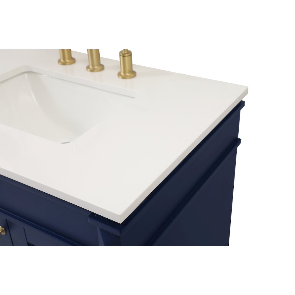 32 inch Single bathroom vanity in blue