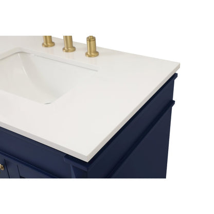 32 inch Single bathroom vanity in blue