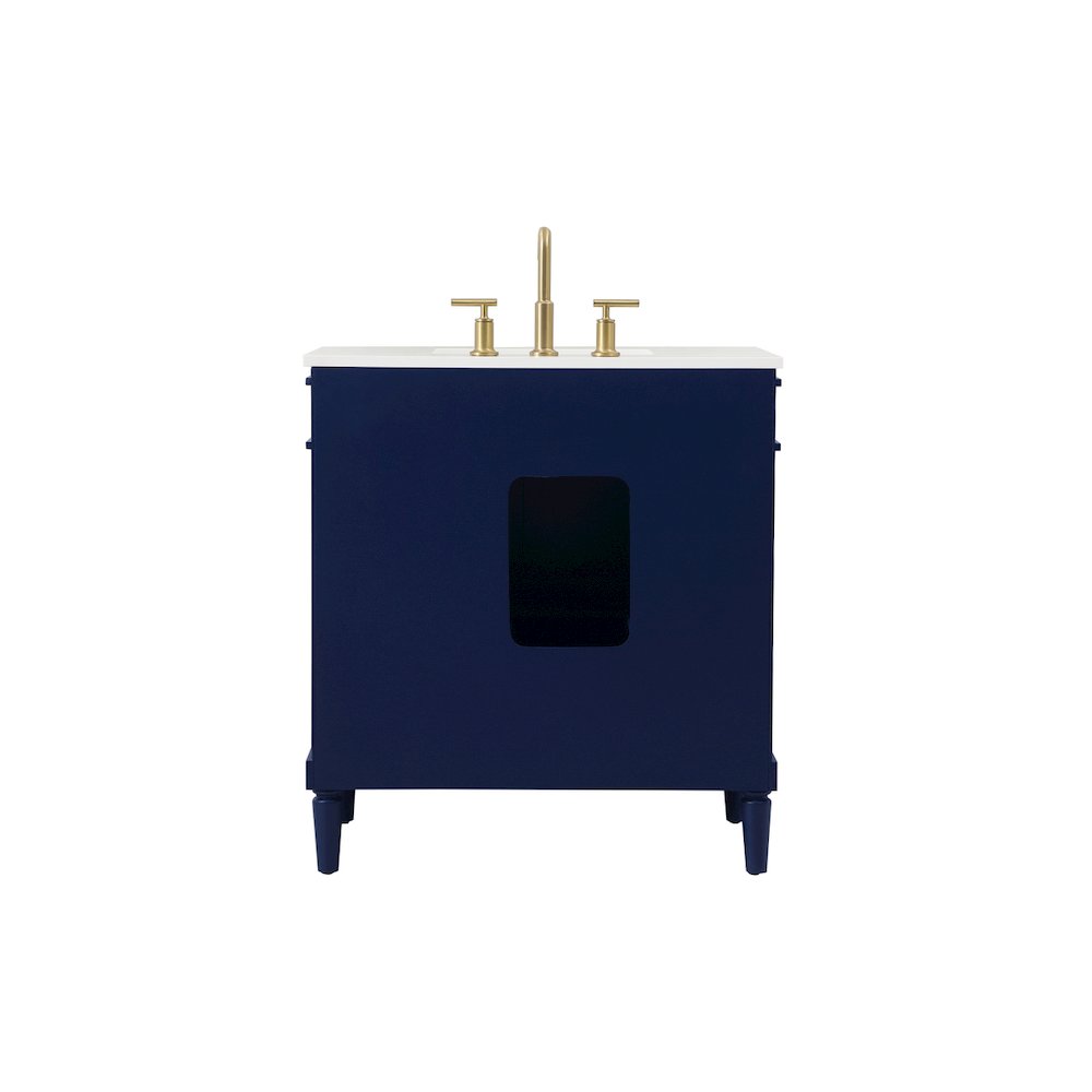 32 inch Single bathroom vanity in blue