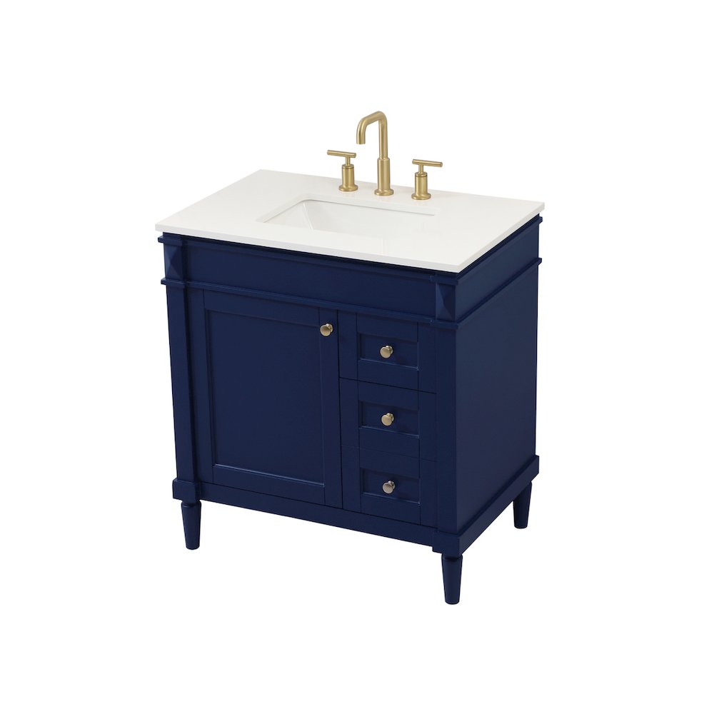 32 inch Single bathroom vanity in blue