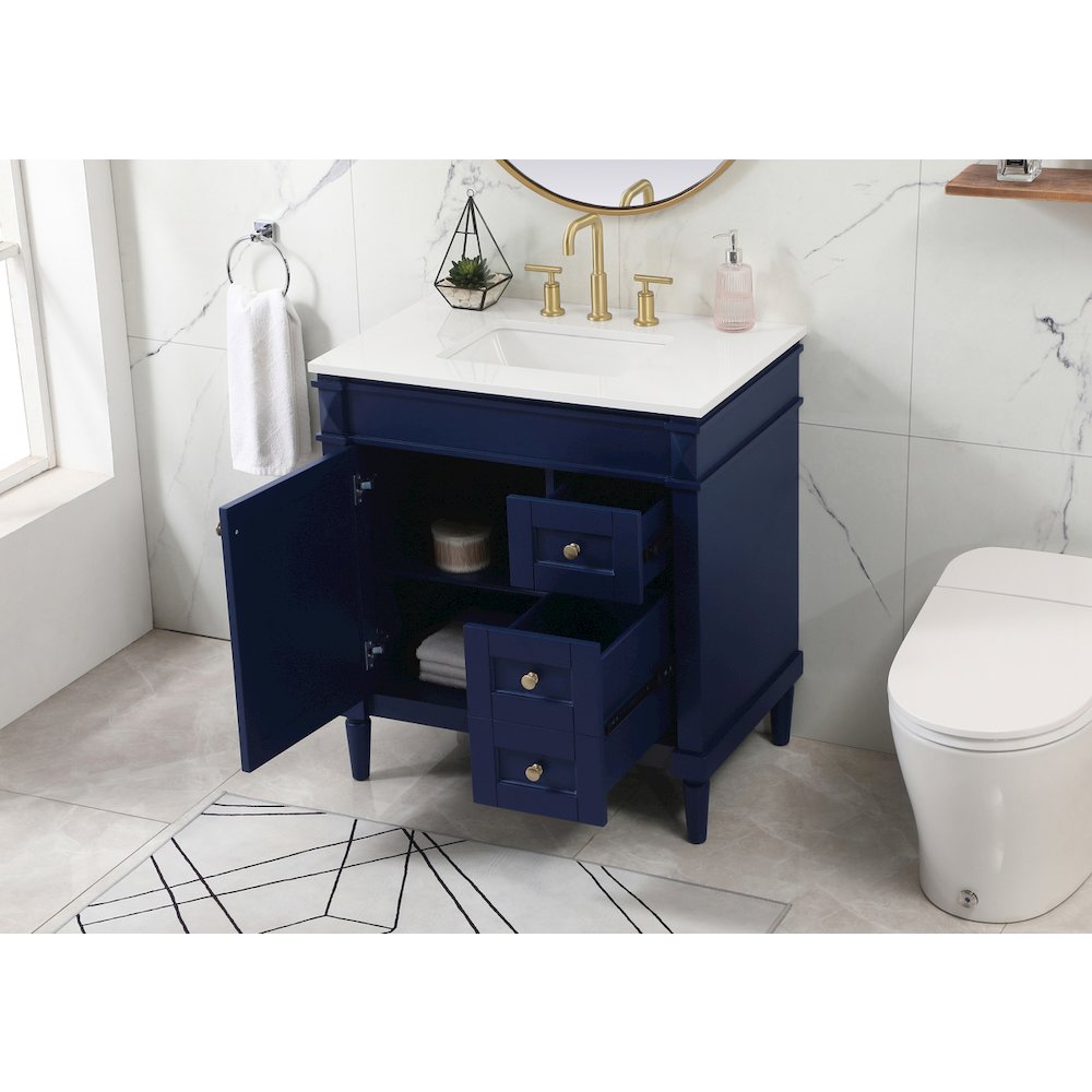 32 inch Single bathroom vanity in blue