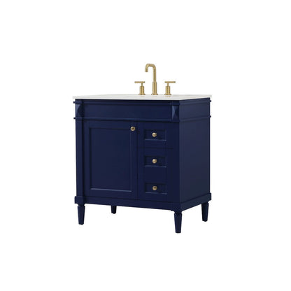 32 inch Single bathroom vanity in blue