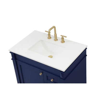 32 inch Single bathroom vanity in blue