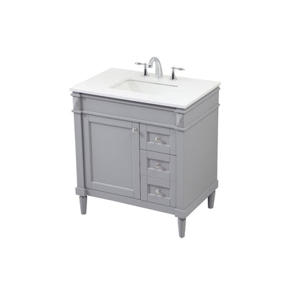 32 inch Single bathroom vanity in grey