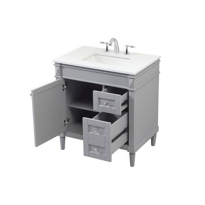 32 inch Single bathroom vanity in grey