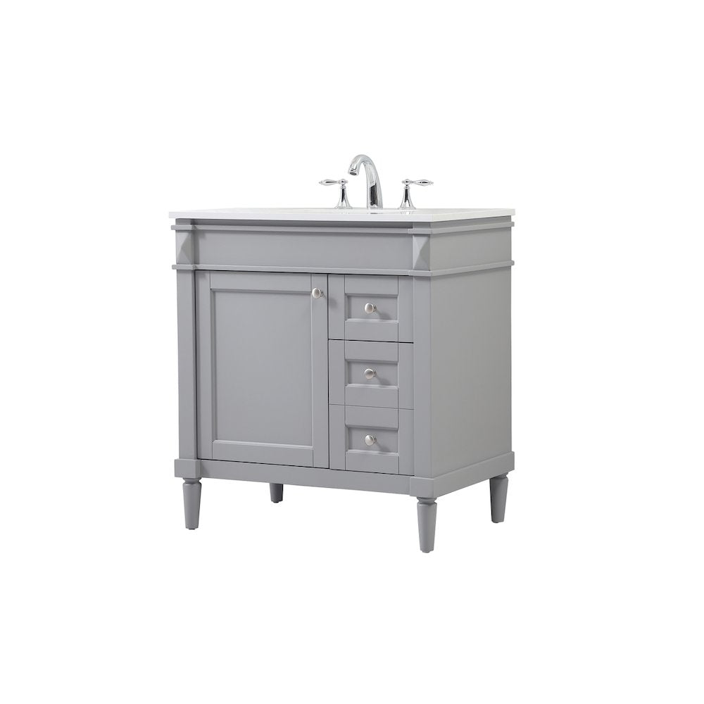 32 inch Single bathroom vanity in grey