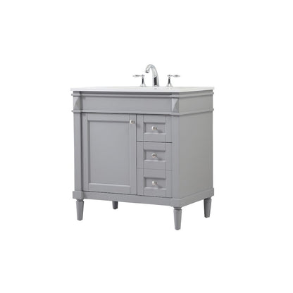 32 inch Single bathroom vanity in grey