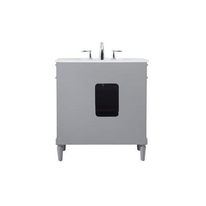 32 inch Single bathroom vanity in grey