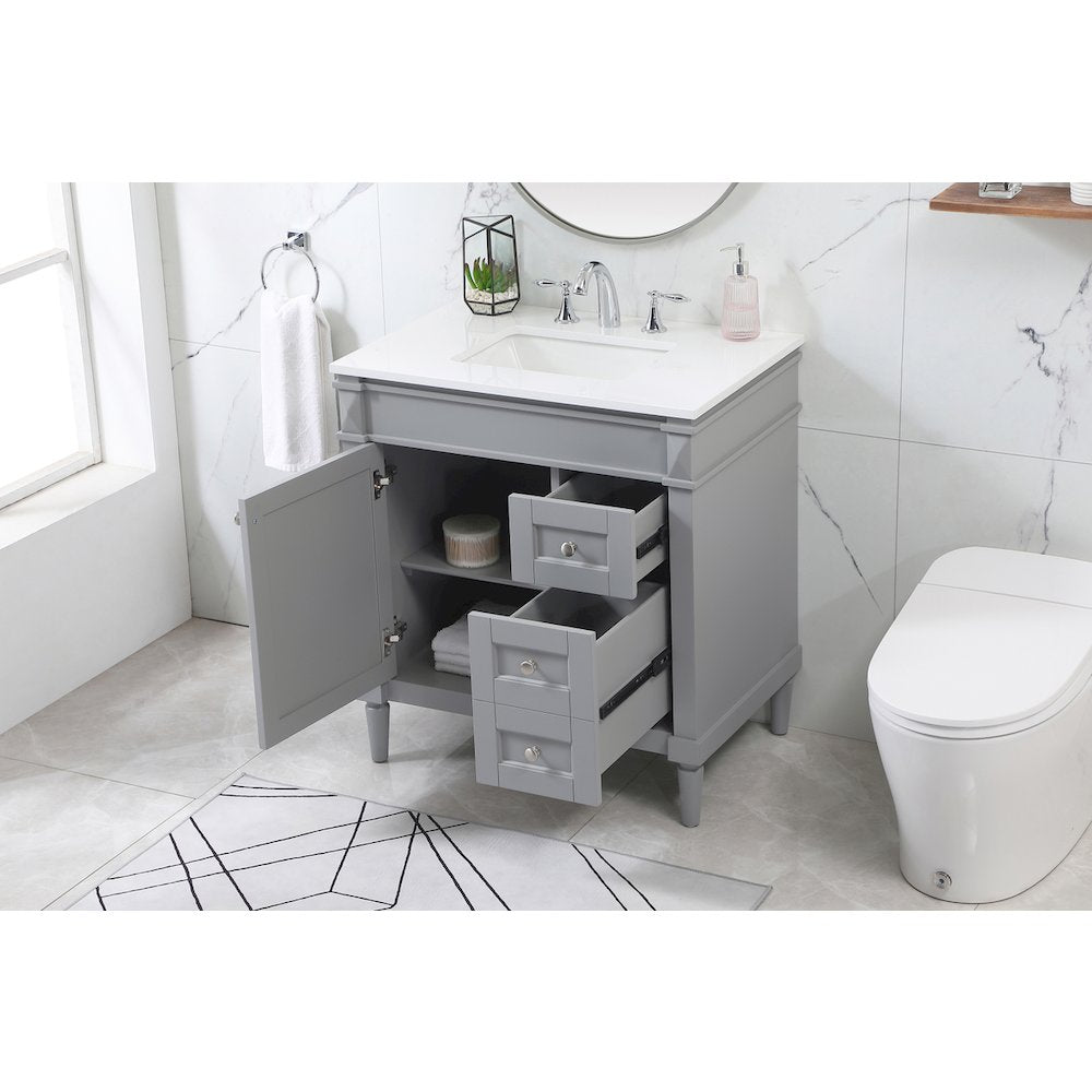 32 inch Single bathroom vanity in grey