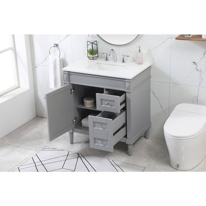 32 inch Single bathroom vanity in grey