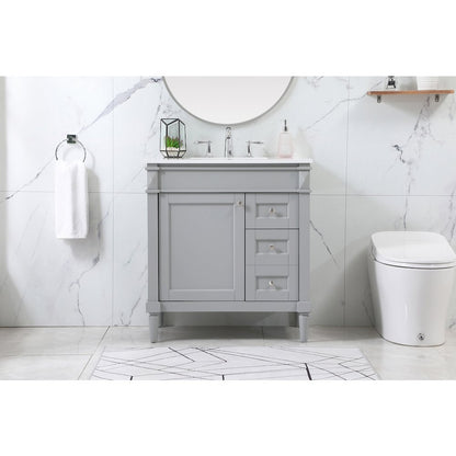 32 inch Single bathroom vanity in grey