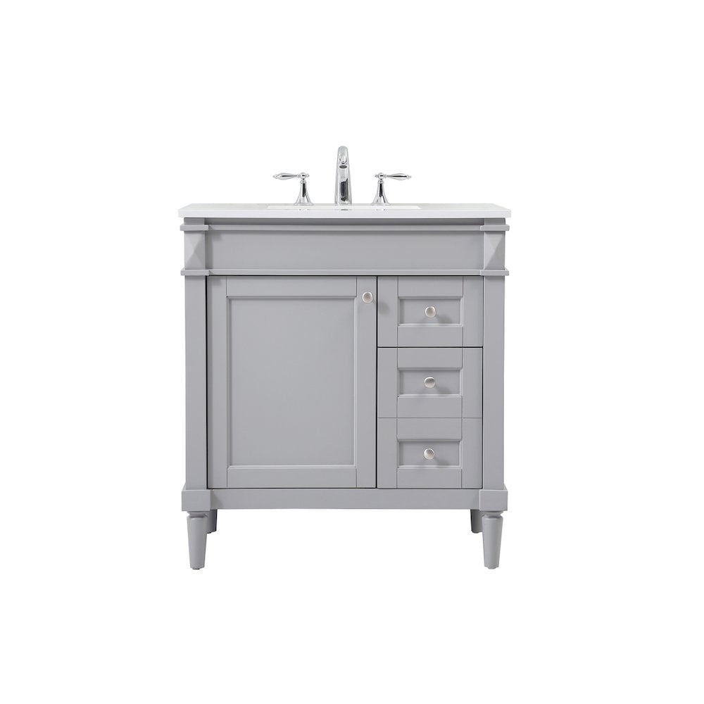 32 inch Single bathroom vanity in grey