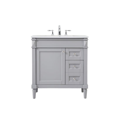 32 inch Single bathroom vanity in grey