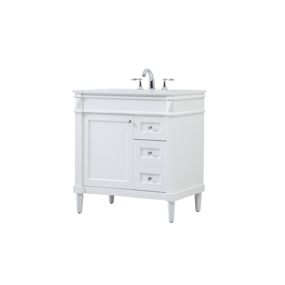 32 inch Single bathroom vanity in white