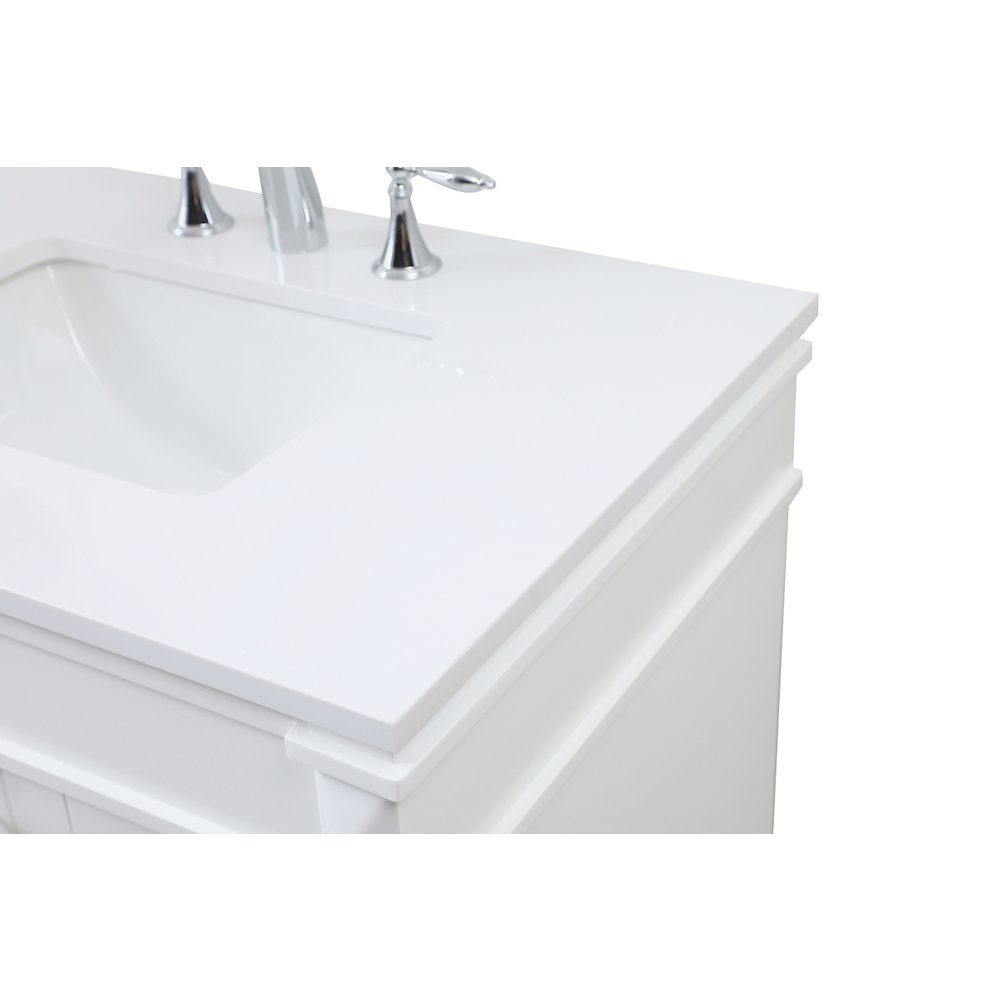 32 inch Single bathroom vanity in white