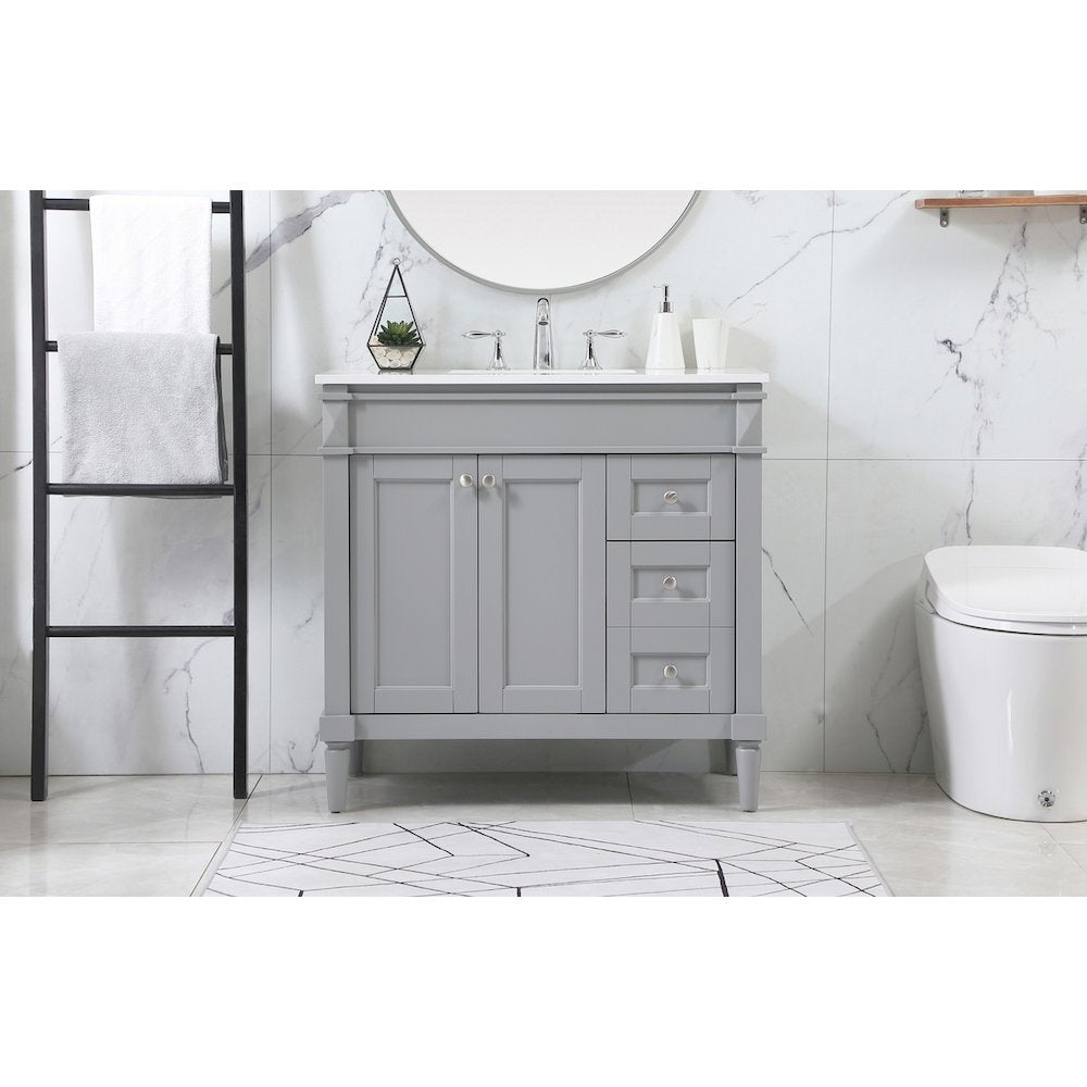 36 inch Single bathroom vanity in grey