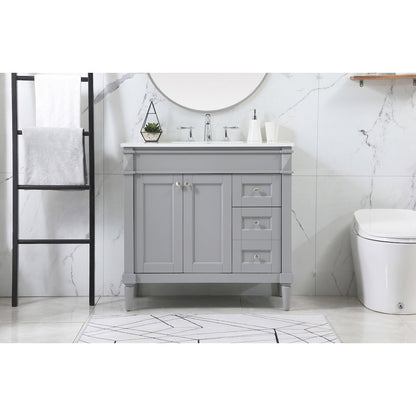 36 inch Single bathroom vanity in grey