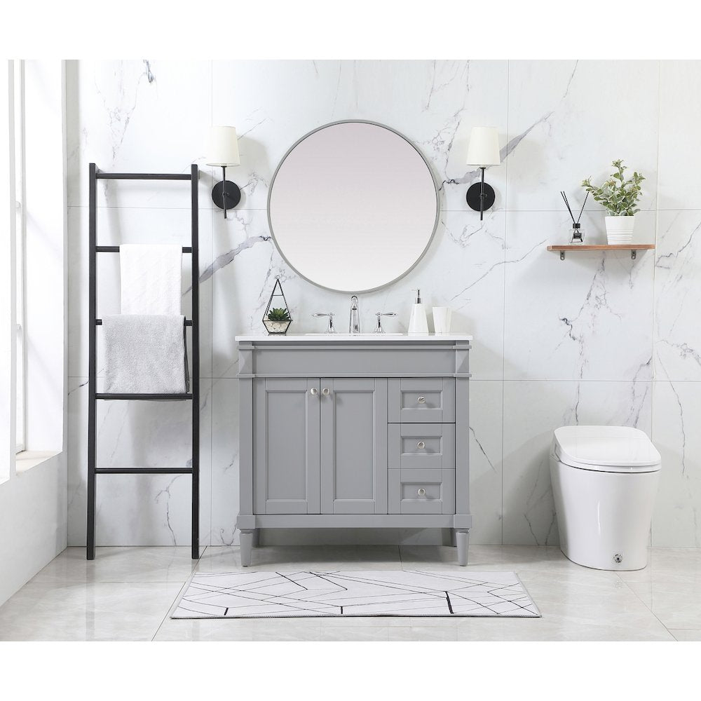 36 inch Single bathroom vanity in grey