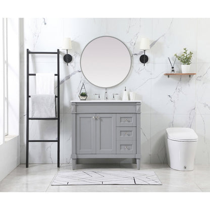 36 inch Single bathroom vanity in grey