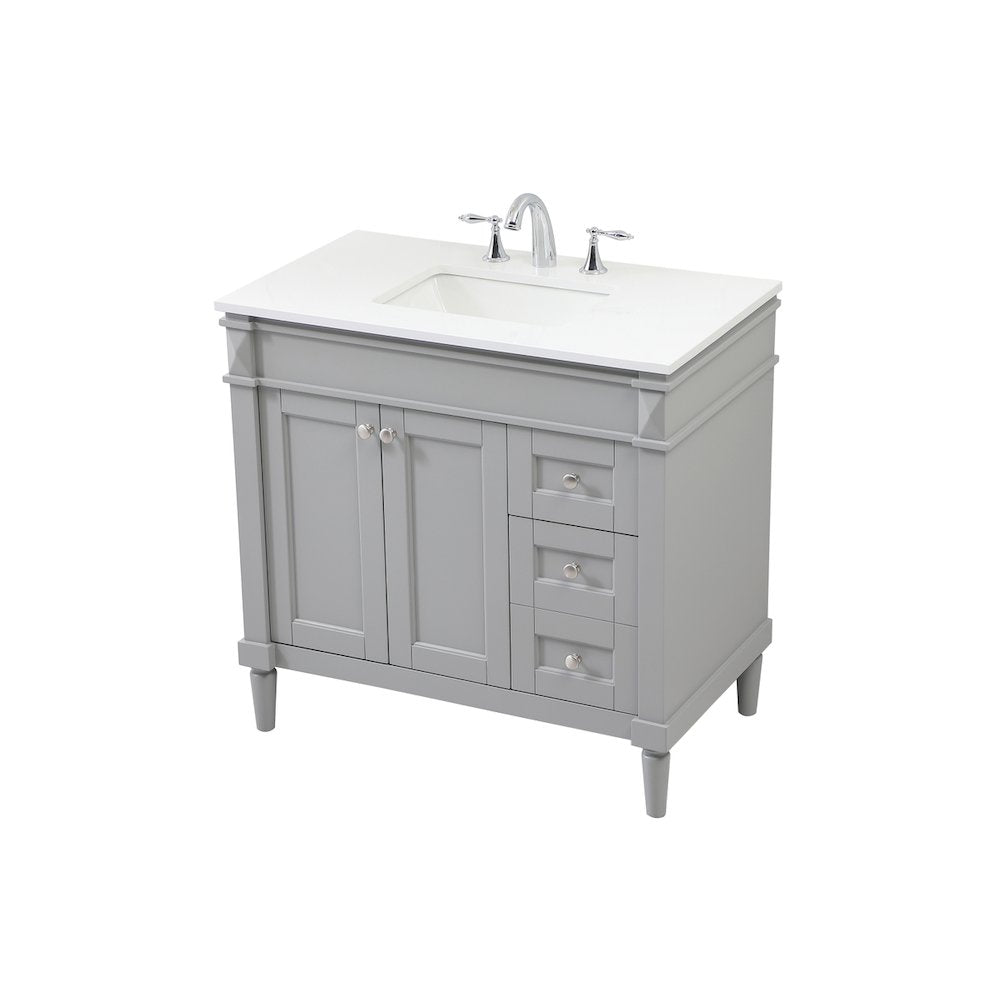 36 inch Single bathroom vanity in grey