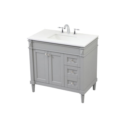 36 inch Single bathroom vanity in grey