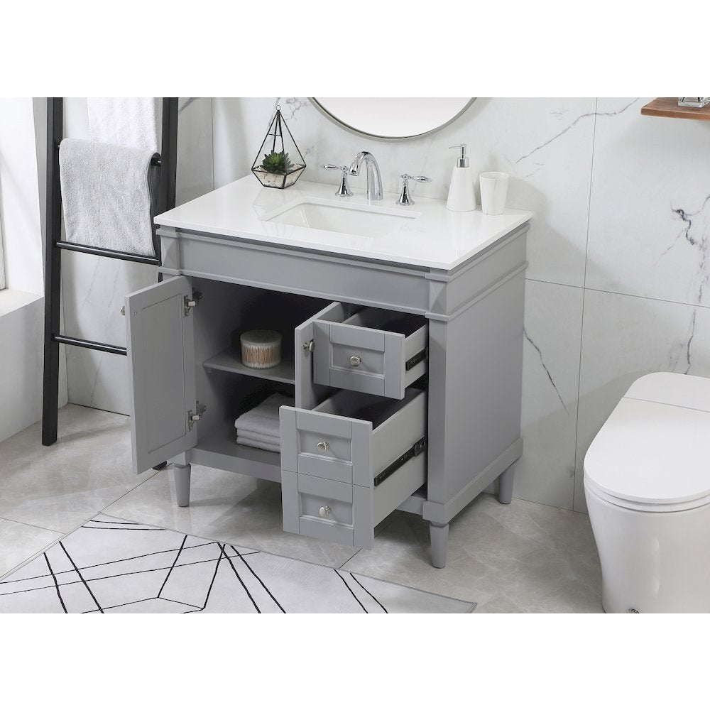 36 inch Single bathroom vanity in grey