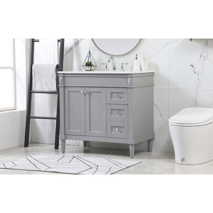 36 inch Single bathroom vanity in grey