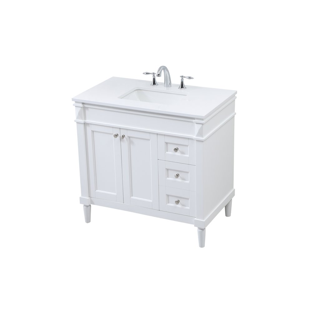 36 inch Single bathroom vanity in white