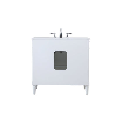 36 inch Single bathroom vanity in white