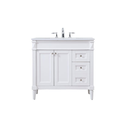 36 inch Single bathroom vanity in white