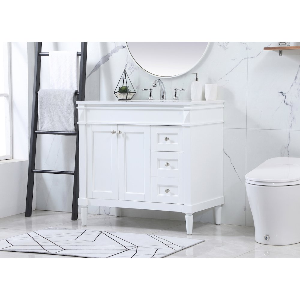 36 inch Single bathroom vanity in white