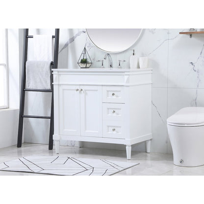 36 inch Single bathroom vanity in white