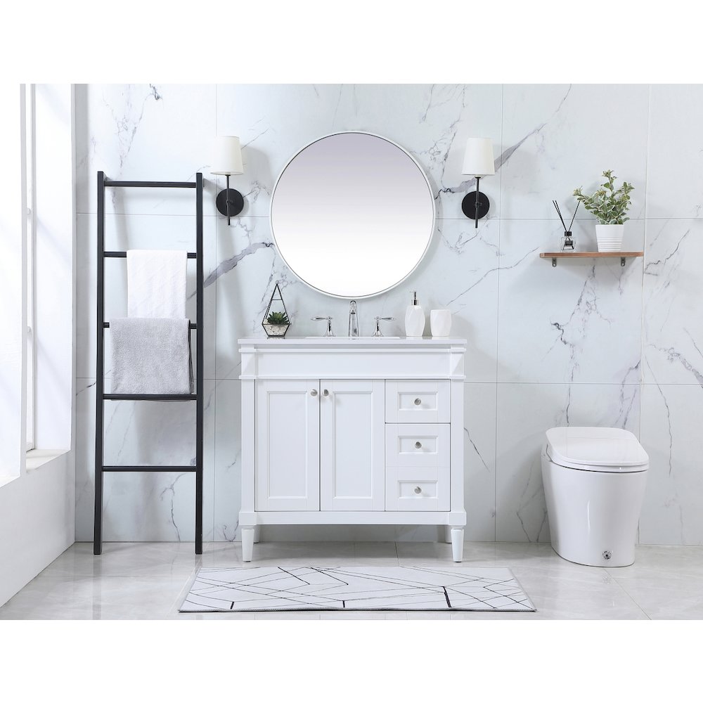 36 inch Single bathroom vanity in white