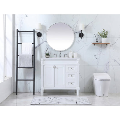 36 inch Single bathroom vanity in white