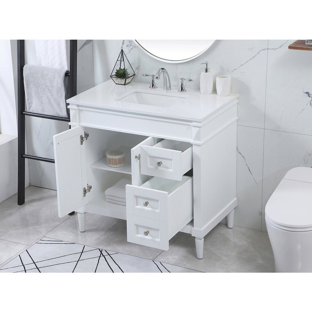 36 inch Single bathroom vanity in white