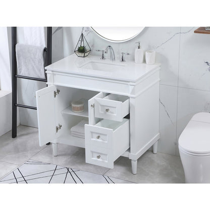 36 inch Single bathroom vanity in white