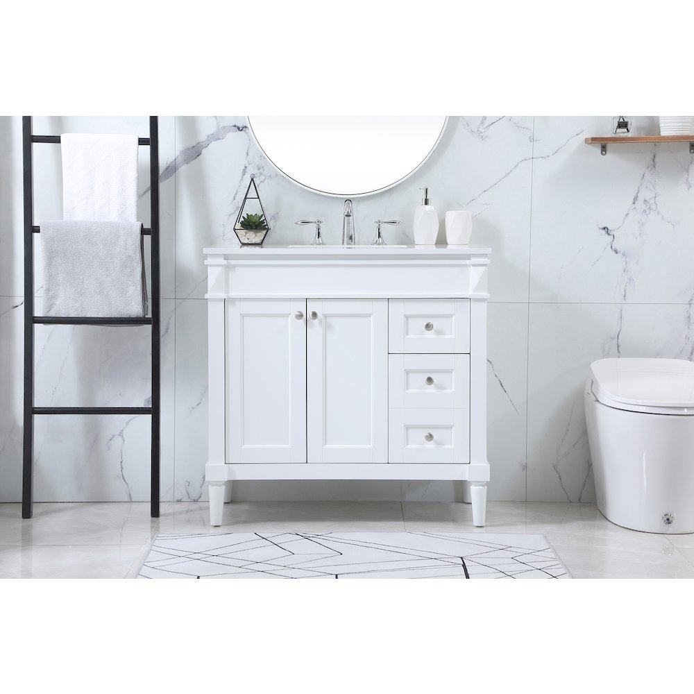 36 inch Single bathroom vanity in white