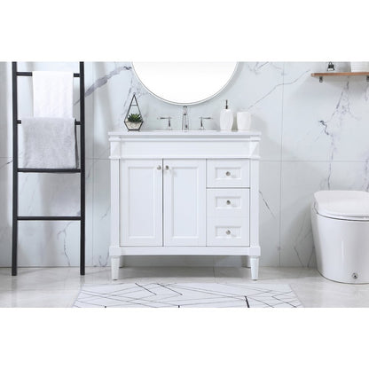 36 inch Single bathroom vanity in white