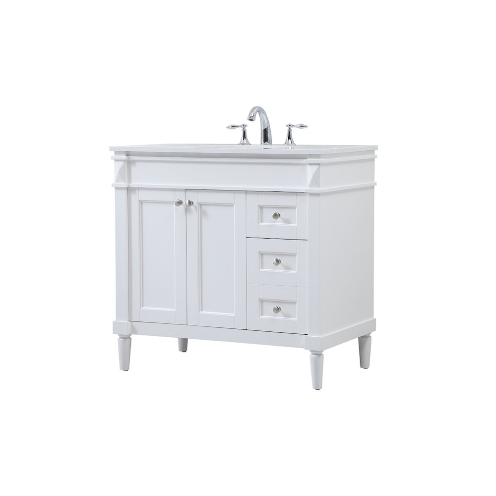 36 inch Single bathroom vanity in white