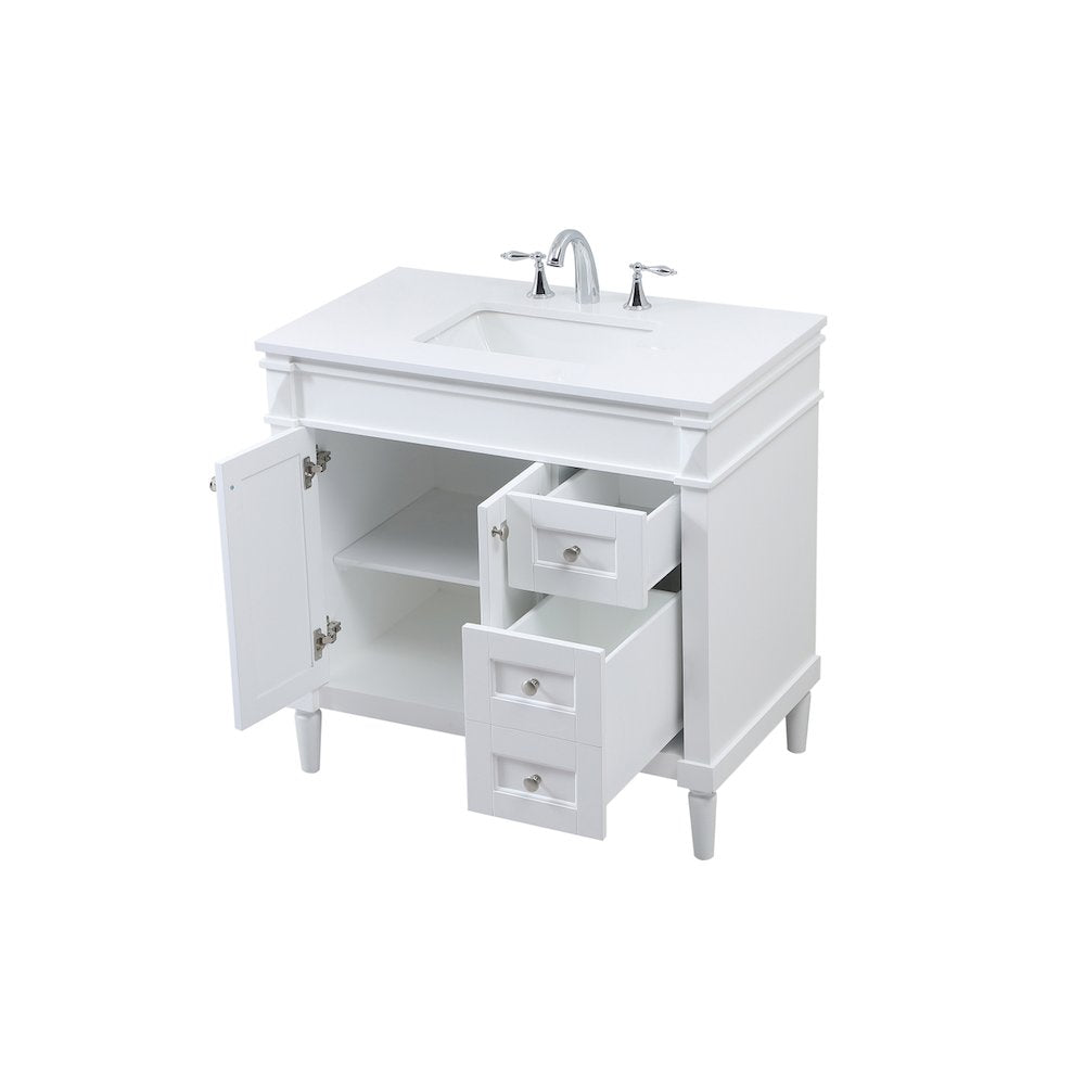 36 inch Single bathroom vanity in white
