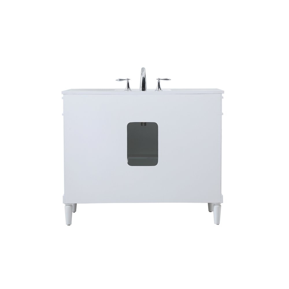 42 inch Single bathroom vanity in white