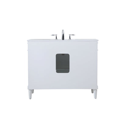 42 inch Single bathroom vanity in white