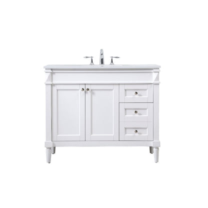 42 inch Single bathroom vanity in white