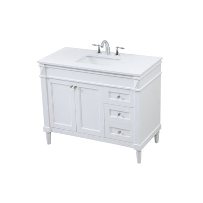 42 inch Single bathroom vanity in white