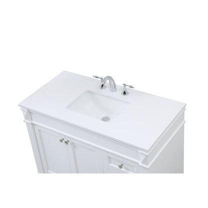 42 inch Single bathroom vanity in white