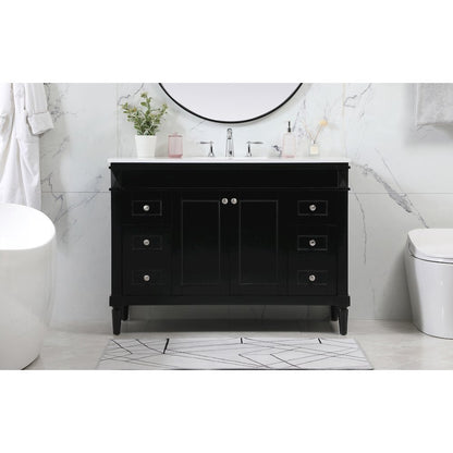 48 inch Single bathroom vanity in black