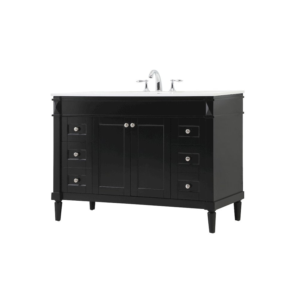 48 inch Single bathroom vanity in black