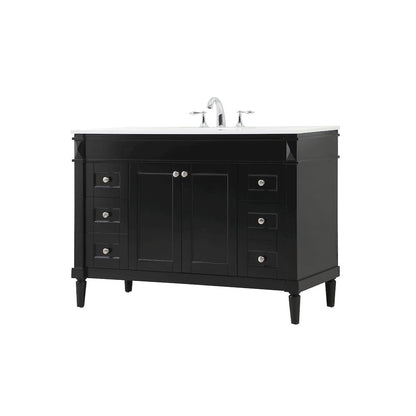 48 inch Single bathroom vanity in black